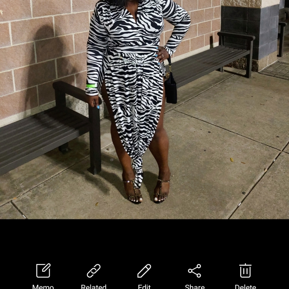 Long high slit dress